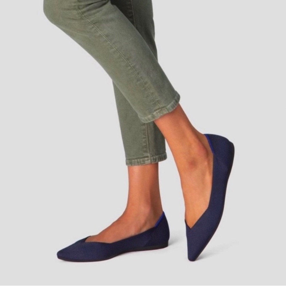 Rothy’s • “The Point” Maritime Dark Navy Blue Flats Shoes Size 8 / 38.5